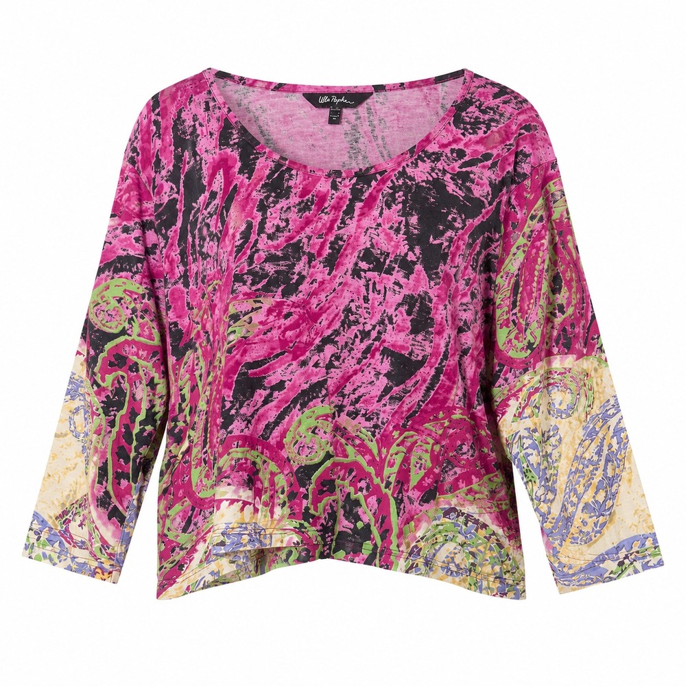 Ulla Popken Artsy Abstract Tunic Top Women Size 16/18 Whimsigoth Y2K Dopamine